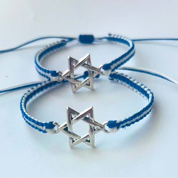 NEW🇮🇱✡️100% Handmade Jewish Star of David Israel Braided Adjustable bracelet - Picture 7 of 11
